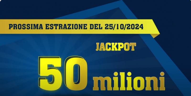 Prossima estrazione 25/10/2024 - JACKPOT 50 MILIONI DI EURO