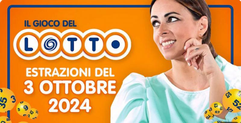 LOTTO - ESTRAZIONE LOTTO IN DIRETTA DEL 03 OTTOBRE 2024 